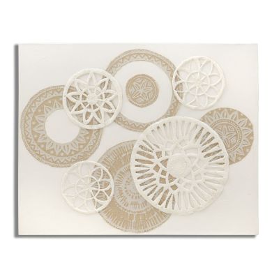 Kendra Home - Stampa su Tela Cerchi 34, Marrone, 80x2,8x100 cm