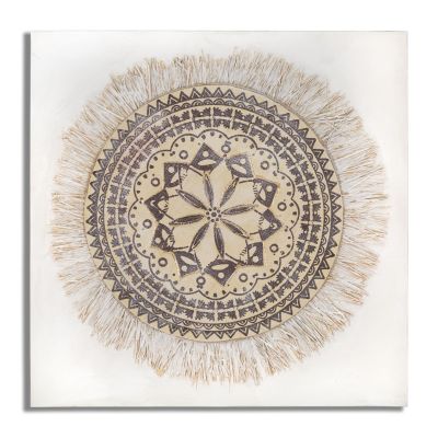 Kendra Home - Stampa su Tela Cerchi 28, Marrone, 100x2,8x100 cm