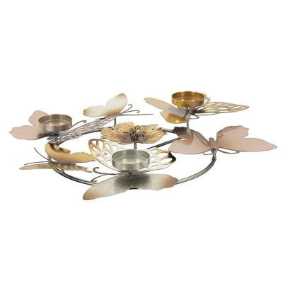 Kendra Home - Portacandela Farfalla 22, Multicolore, 39x35,5x7 cm