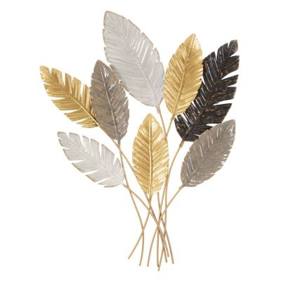 Kendra Home - Decorazione in Metallo 3D Foglia 33, Multicolore, 73x6x93 cm