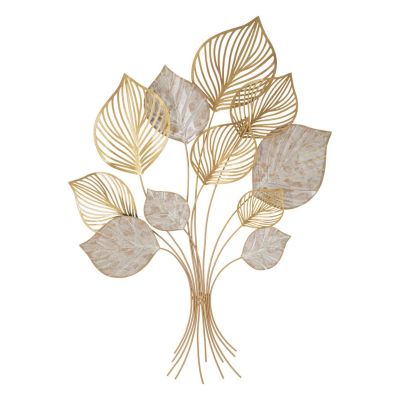 Kendra Home - Decorazione in Metallo 3D Foglia 38, Multicolore, 63x4x85 cm