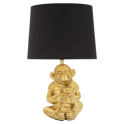 Kendra Home - Lampada da Tavolo Scimmia 7, Nero, 30x30x49 cm