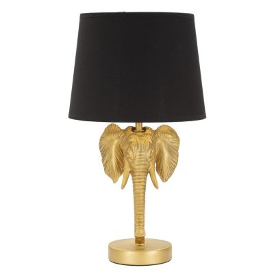 Kendra Home - Lampada da Tavolo Elefante 1, Nero, 25x25x43 cm