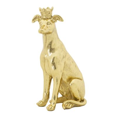 Kendra Home - Scultura Cane 3, Oro, 20x12,5x33 cm