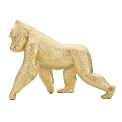 Kendra Home - Scultura Gorilla 4, Oro, 29,7x11,5x21,8 cm