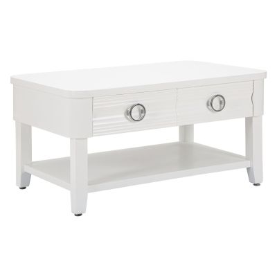 Kendra Home - Tavolino VKH516, Bianco, 90x60x47 cm