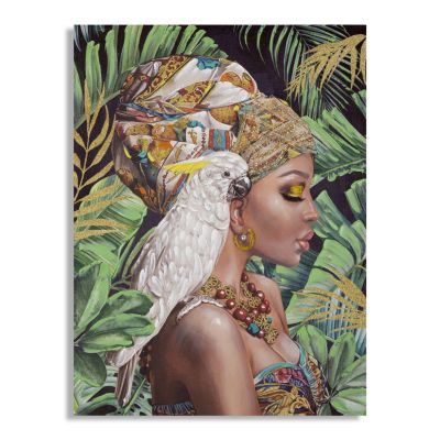 Kendra Home - Stampa su Tela Tropicale 2, Multicolore, 120x3x90 cm