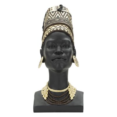 Kendra Home - Scultura Africa 6, Nero, 21,5x27,5x45 cm