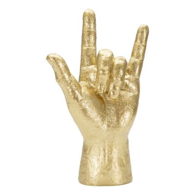 Kendra Home - Scultura Mani 4, Oro, 14,5x7x23 cm