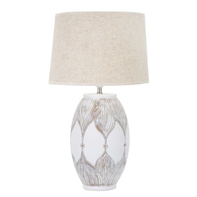 Kendra Home - Lampada da Tavolo VKH166, Bianco, 38x38x67 cm