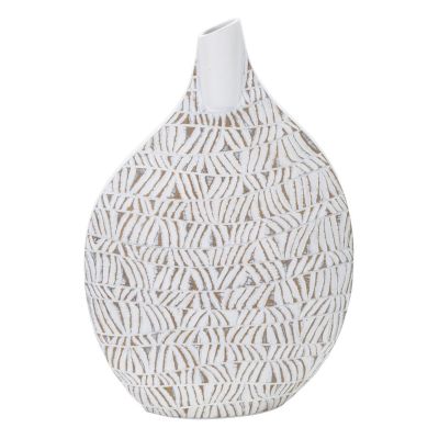 Kendra Home - Vaso Decorativo VKH671, Bianco, 30,5x11,5x46,5 cm