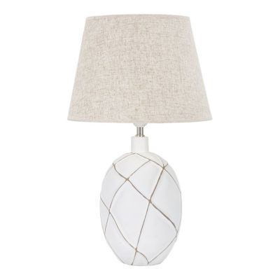 Kendra Home - Lampada da Tavolo VKH168, Bianco, 35x35x60 cm