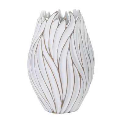 Kendra Home - Vaso Decorativo VKH668, Bianco, 27x27x41,5 cm