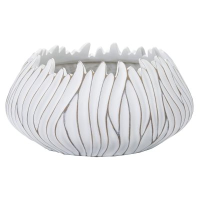 Kendra Home - Vaso Decorativo VKH670, Bianco, 40x40x20 cm
