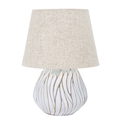 Kendra Home - Lampada da Tavolo VKH167, Bianco, 35x35x48 cm