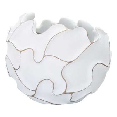 Kendra Home - Vaso Decorativo VKH658, Bianco, 44x44x37 cm