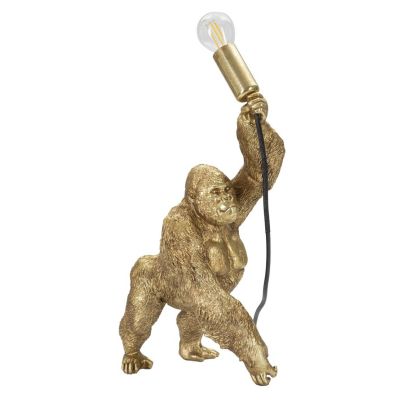 Kendra Home - Lampada da Tavolo Gorilla 1, Oro, 22,5x16x40 cm