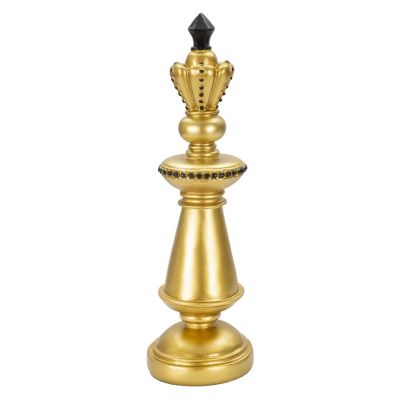 Kendra Home - Sculpture Chess 11, Gold, 11x11x32,5 cm