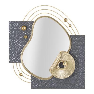 Kendra Home - Specchio con Cornice Geometrico 14, Multicolore, 80x7x72,4 cm