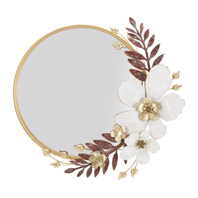 Kendra Home - Specchio con Cornice Fiori 58, Multicolore, 74,9x7,6x72,4 cm