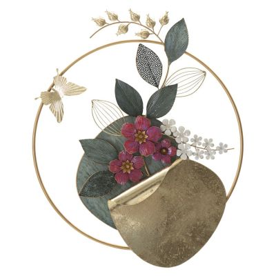 Kendra Home - Decorazione in Metallo 3D Foglia 15, Multicolore, 67x8x74 cm