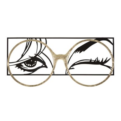 Kendra Home - Decorazione in Metallo 3D Occhi 2, Multicolore, 89,5x3,8x41,3 cm