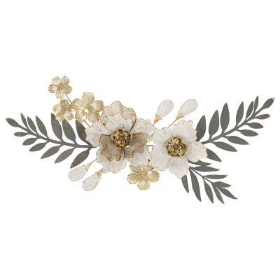 Kendra Home - Decorazione in Metallo 3D Fiori 30, Multicolore, 90,2x7,6x41,9 cm