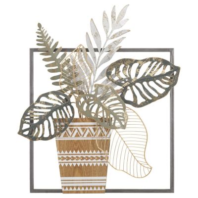 Kendra Home - Decorazione in Metallo 3D Fiori 44, Multicolore, 54x6,4x62,9 cm