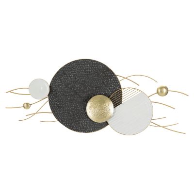 Kendra Home - Decorazione in Metallo 3D Cerchi 12, Multicolore, 129,5x8,3x53,3 cm