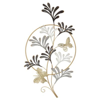 Kendra Home - Decorazione in Metallo 3D Fiori 36, Multicolore, 50,2x5,1x92 cm