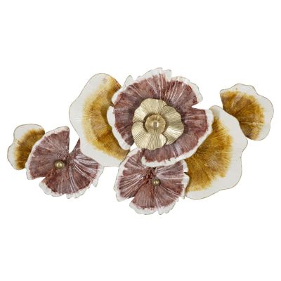 Kendra Home - Decorazione in Metallo 3D Fiori 16, Multicolore, 92,1x8,3x51,4 cm