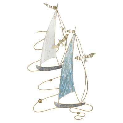 Kendra Home - Decorazione in Metallo 3D Barche 6, Multicolore, 51,4x4x87 cm