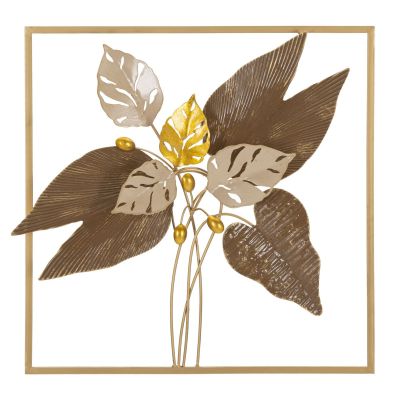 Kendra Home - Decorazione in Metallo 3D Fiori 37, Multicolore, 50,2x5,1x50,2 cm