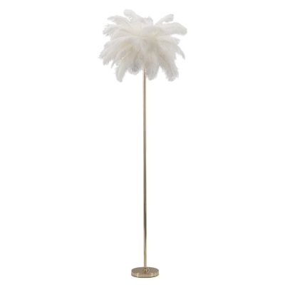 Kendra Home - Lampada da Terra Piume 9, Bianco, 55x55x160 cm