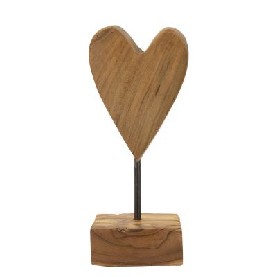 Kendra Home - Scultura Cuore 10, Marrone, 10x10x25 cm