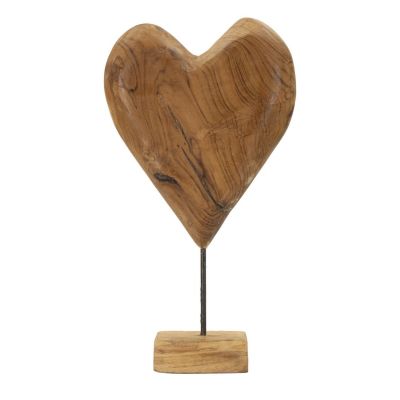 Kendra Home - Scultura Cuore 5, Marrone, 25x12x45 cm