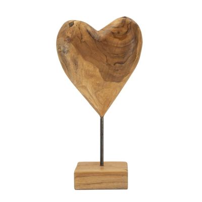 Kendra Home - Scultura Cuore 6, Marrone, 20x12x37 cm