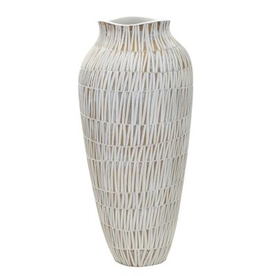Kendra Home - Vaso Decorativo VKH666, Bianco, 23x23x50 cm