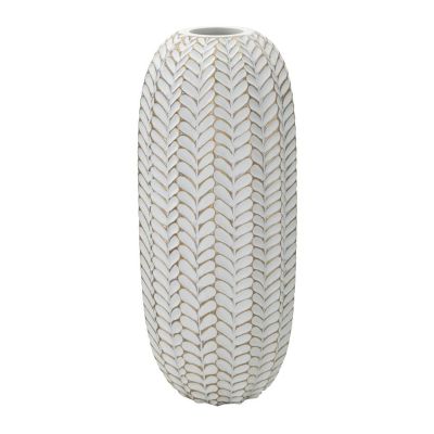 Kendra Home - Vaso Decorativo VKH673, Bianco, 18,5x18,5x46 cm