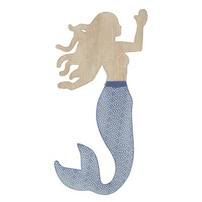 Kendra Home - Decorazione in Metallo e Legno Sirenetta, Multicolore, 30,5x2x60 cm