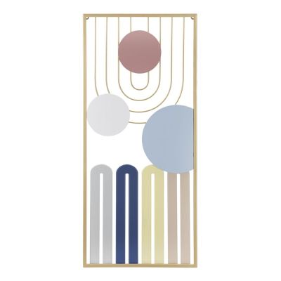 Kendra Home - Decorazione in Metallo e Legno Geometrico 10, Multicolore, 37x2x84 cm