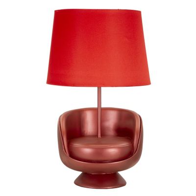 Kendra Home - Lampada da Tavolo Poltrona 1, Rosso, 26x26x43 cm