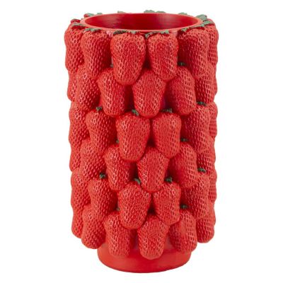Kendra Home - Vaso Decorativo Fragole, Rosso, 20x20x32 cm