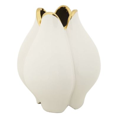 Kendra Home - Vaso Decorativo VKH636, Bianco, 23x23x27,5 cm