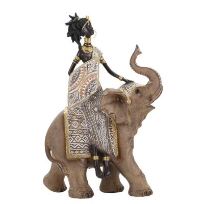 Kendra Home - Scultura Africa 11, Multicolore, 22,5x12x32,5 cm