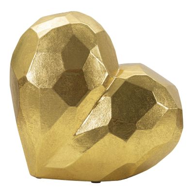 Kendra Home - Vaso Decorativo Cuore 17, Oro, 19x9x18 cm