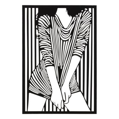 Kendra Home - Decorazione in Metallo Corpi 2, Nero, 40x1,3x60 cm