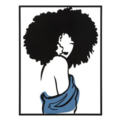 Kendra Home - Decorazione in Metallo 3D Afro, Multicolore, 60x1,3x80 cm