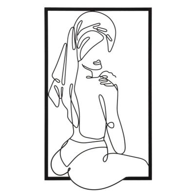 Kendra Home - Decorazione in Metallo Corpi 4, Nero, 40x1,3x70 cm