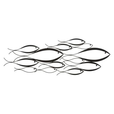 Kendra Home - Decorazione in Metallo 3D Pesce 2, Multicolore, 100x1x35 cm